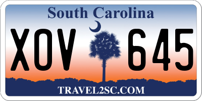 SC license plate XOV645