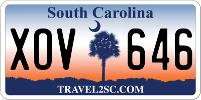 SC license plate XOV646