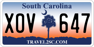 SC license plate XOV647