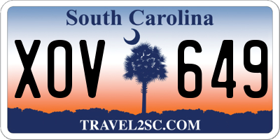 SC license plate XOV649