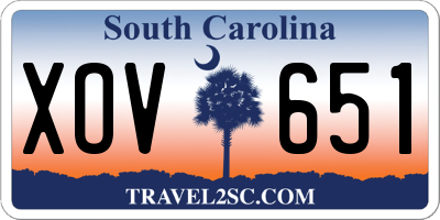 SC license plate XOV651