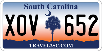 SC license plate XOV652