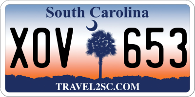 SC license plate XOV653
