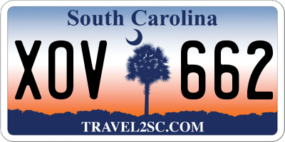 SC license plate XOV662