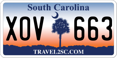 SC license plate XOV663