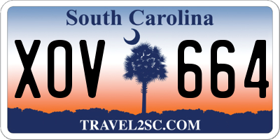 SC license plate XOV664