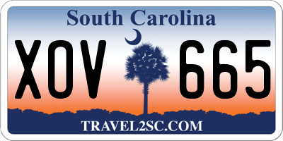 SC license plate XOV665