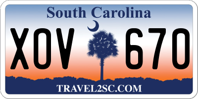 SC license plate XOV670