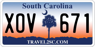 SC license plate XOV671