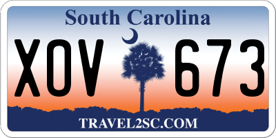 SC license plate XOV673