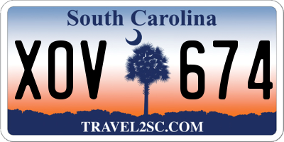 SC license plate XOV674