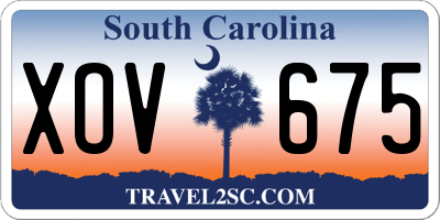 SC license plate XOV675