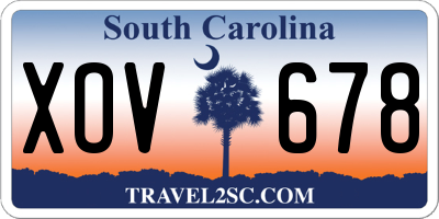 SC license plate XOV678