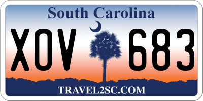 SC license plate XOV683