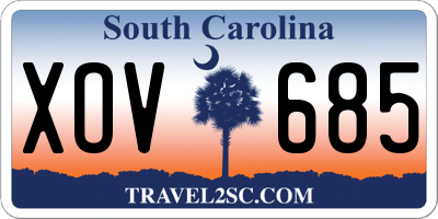 SC license plate XOV685
