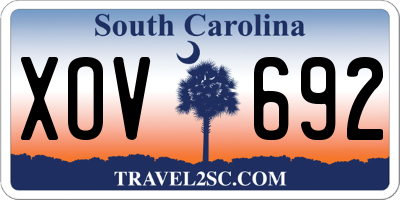 SC license plate XOV692