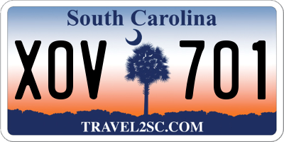 SC license plate XOV701