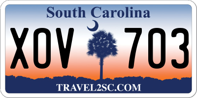 SC license plate XOV703