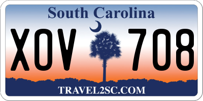SC license plate XOV708