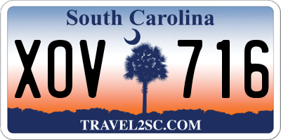 SC license plate XOV716
