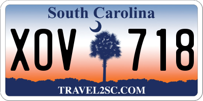 SC license plate XOV718