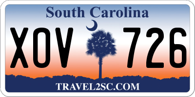 SC license plate XOV726