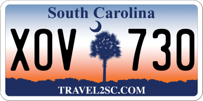 SC license plate XOV730
