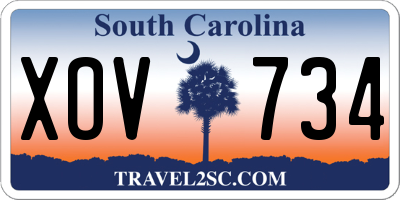 SC license plate XOV734