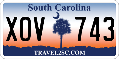 SC license plate XOV743