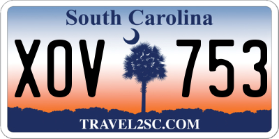SC license plate XOV753