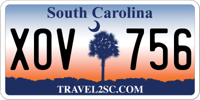 SC license plate XOV756