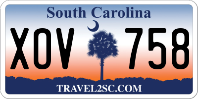 SC license plate XOV758