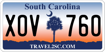 SC license plate XOV760