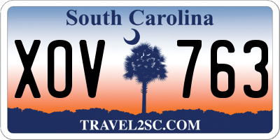 SC license plate XOV763