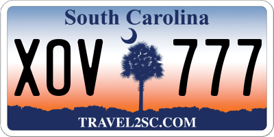 SC license plate XOV777