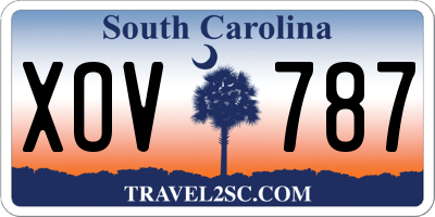 SC license plate XOV787