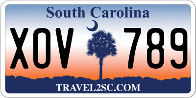 SC license plate XOV789