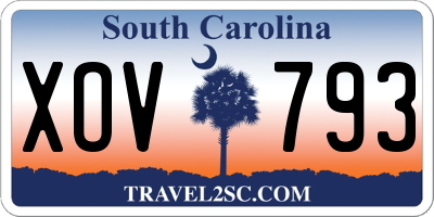 SC license plate XOV793