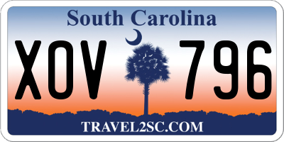SC license plate XOV796