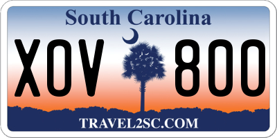 SC license plate XOV800