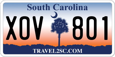 SC license plate XOV801