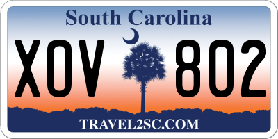 SC license plate XOV802