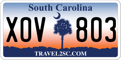 SC license plate XOV803