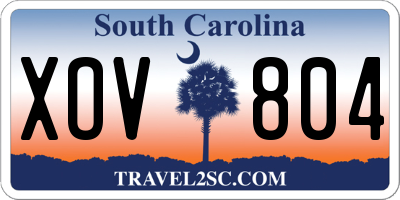 SC license plate XOV804