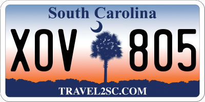 SC license plate XOV805