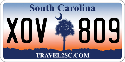 SC license plate XOV809