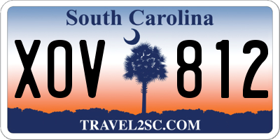 SC license plate XOV812