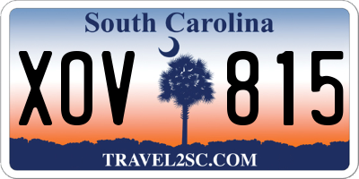 SC license plate XOV815
