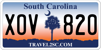 SC license plate XOV820