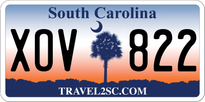 SC license plate XOV822
